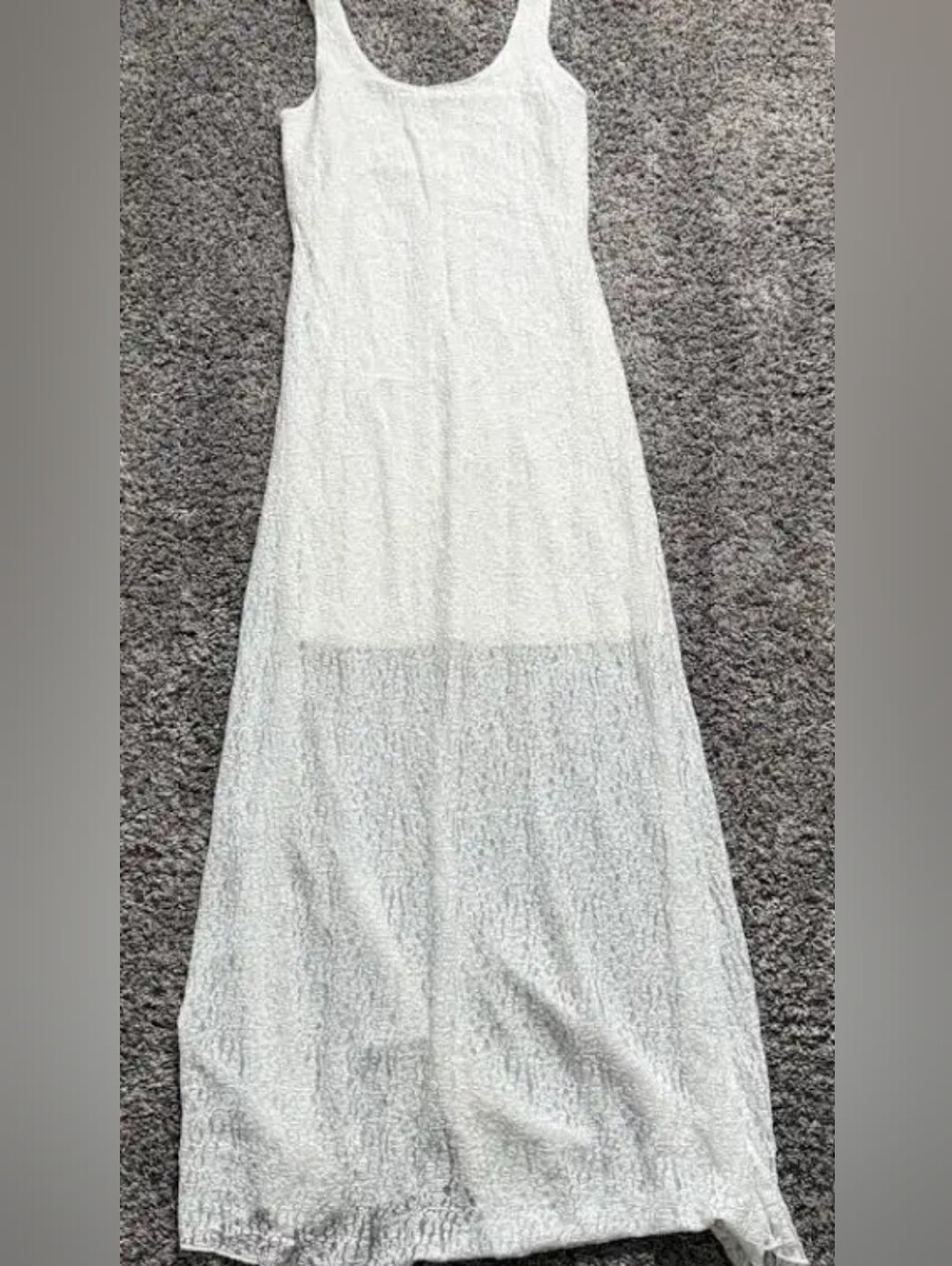 a new day White Lace Sleeveless Scoop-Neck Maxi Dress